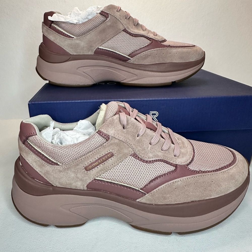 Rockport Women’s Prowalker Eco Sneaker MAUVE SUEDE/TEXTILE ECO everyday casual